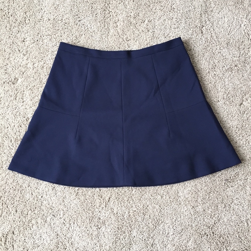 Navy J. Crew Flare Skirt